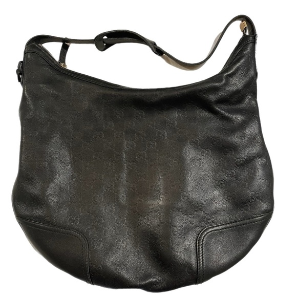 Authentic Vintage Gucci Signature embossed all leather designer hobo bag. B9 - Picture 4 of 16